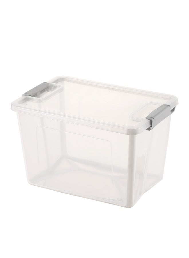 Ollieroo Foldable Clear Storage Box with Lid – Durable PP Plastic Organizer Bin with Secure Snap Locks, Stackable & Space-Saving Transparent Container for Shoes, Clothes, Toys, and Household Essentials - Image 1