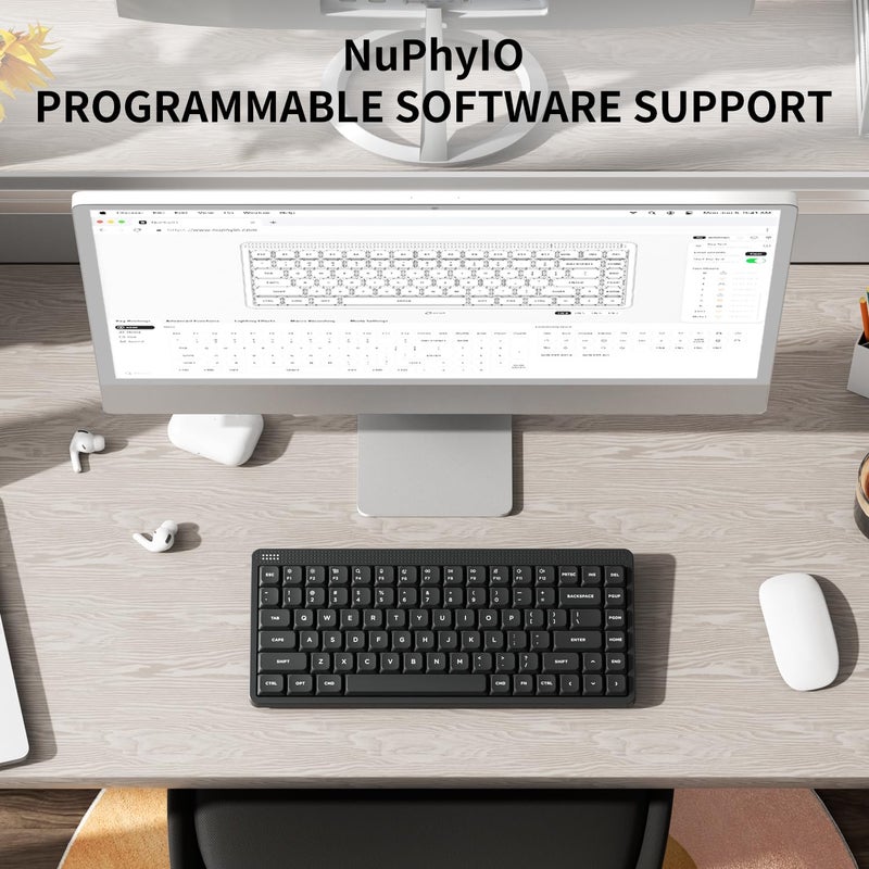 nuphy Node75 Wireless Mechanical Keyboard, 75% Hot Swappable Custom Low Profile Keyboard, 84 Keys Computer Gaming Keyboards, Supports Touch Gestures, PBT Keycaps, RGB Backlit, Bluetooth/2.4GHz/USB-C - Image 2