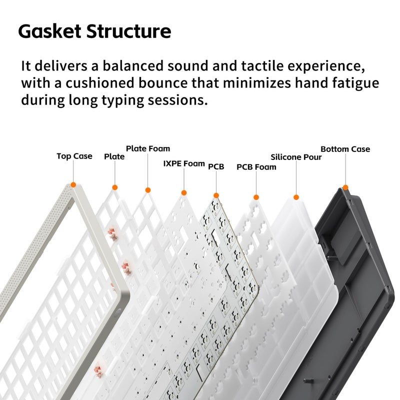 nuphy Node75 Wireless Mechanical Keyboard, 75% Hot Swappable Custom Low Profile Keyboard, 84 Keys Computer Gaming Keyboards, Supports Touch Gestures, PBT Keycaps, RGB Backlit, Bluetooth/2.4GHz/USB-C - Image 5