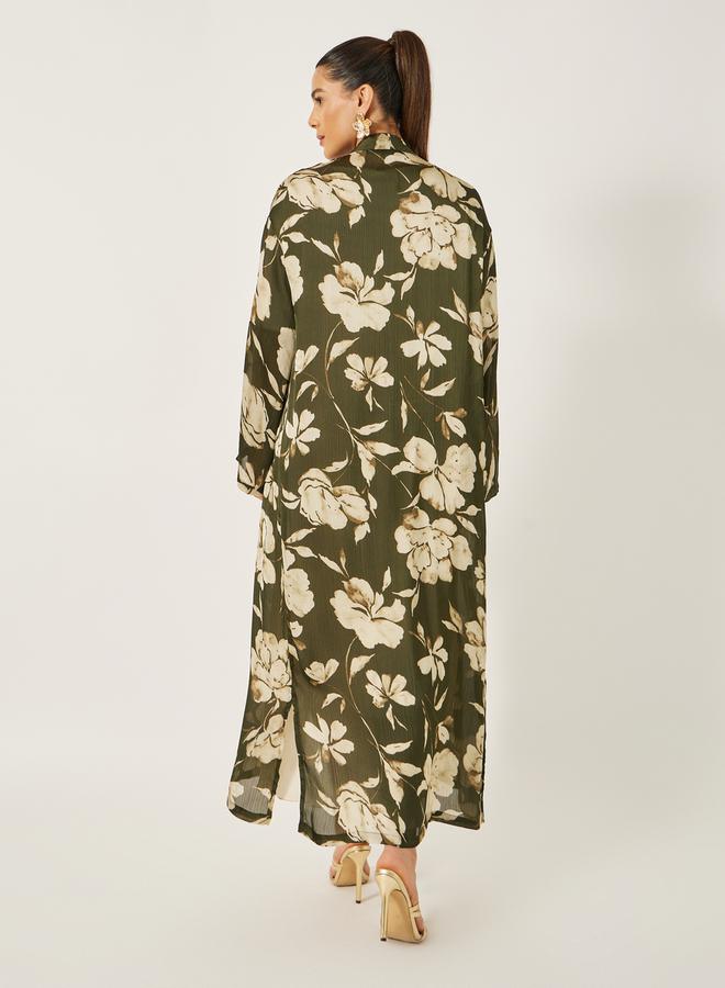 Styli Floral Print Regular Fit Kimono  - Image 5