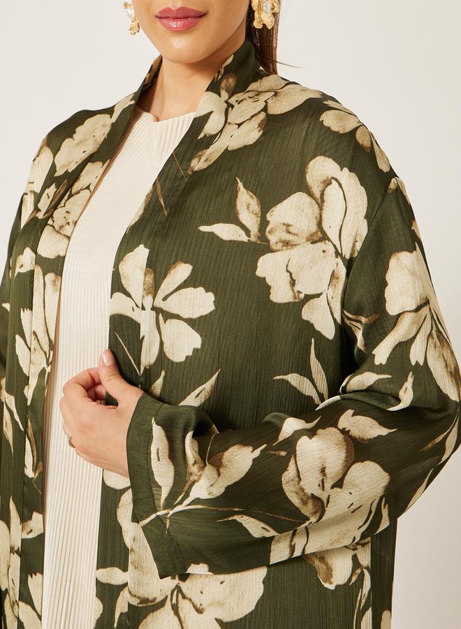 Styli Floral Print Regular Fit Kimono  - Image 4