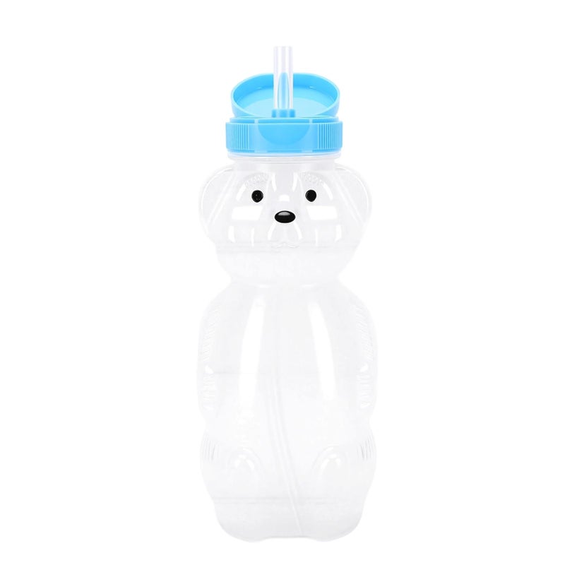 Bear Straw Cup 3 Pack 230ml Leakproof Flip Top Reusable Bottle For Milk Juice Iced Coffee Blue Cap - Image 2