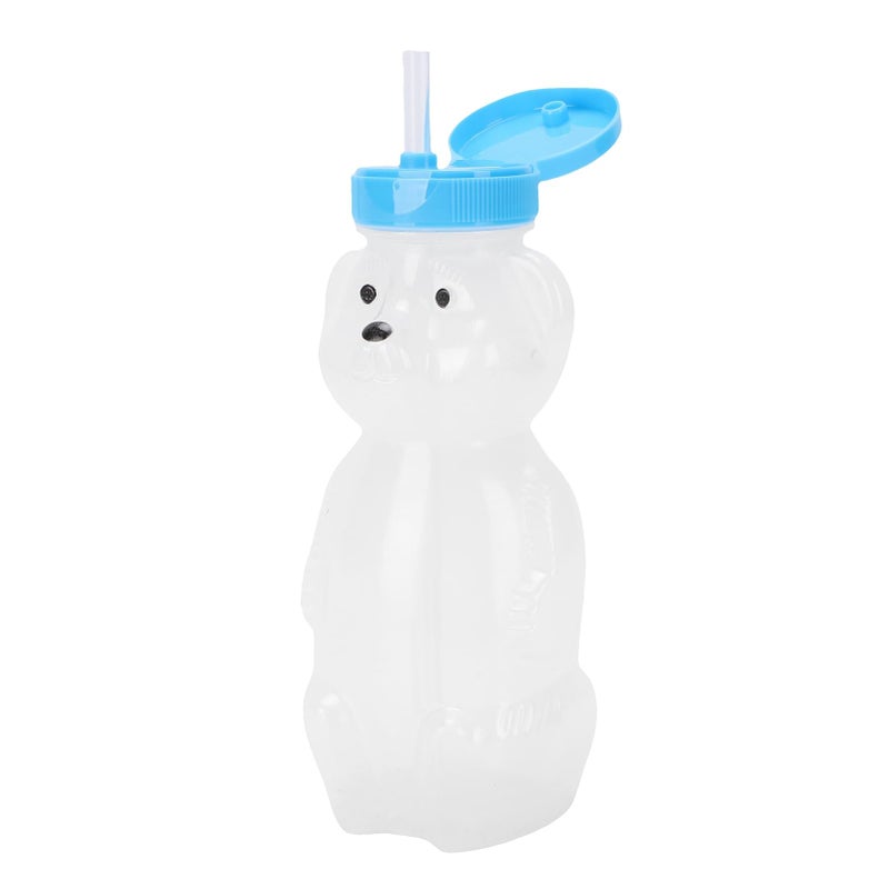Bear Straw Cup 3 Pack 230ml Leakproof Flip Top Reusable Bottle For Milk Juice Iced Coffee Blue Cap - Image 4