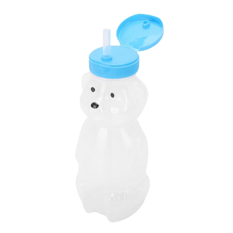 Bear Straw Cup 3 Pack 230ml Leakproof Flip Top Reusable Bottle For Milk Juice Iced Coffee Blue Cap - Image 5