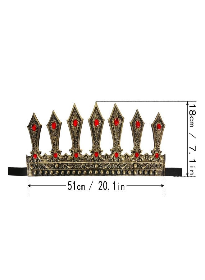 VZQI King Crown for Men Antique Gold Crown Adjustable Royal Prince Tiara Cosplay Birthday Wedding Halloween Accessories for Adult - Image 3