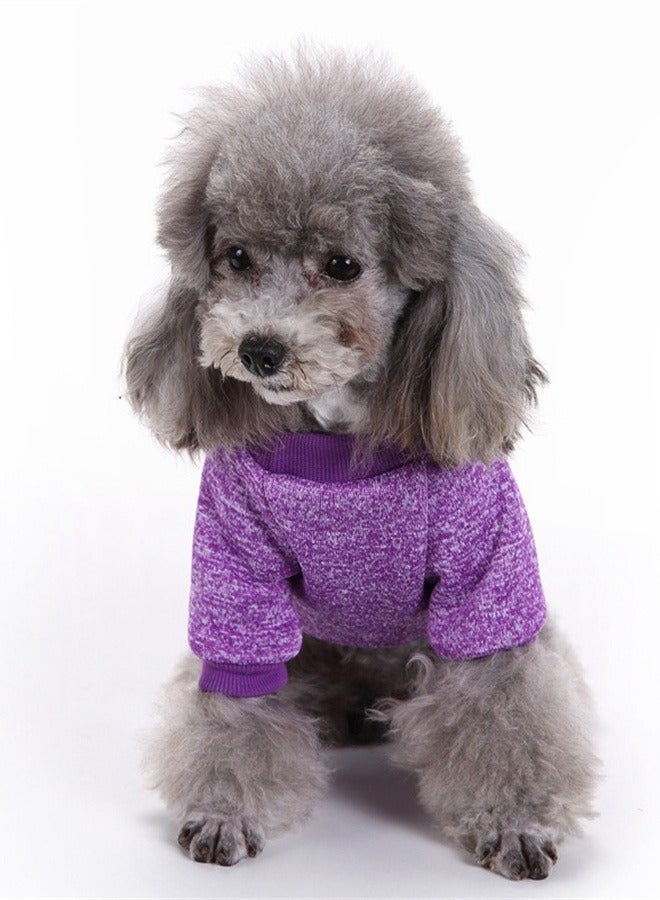 Loquat Squality Pet Dog T-shirt Clothing Autumn And Winter Purple - Image 1