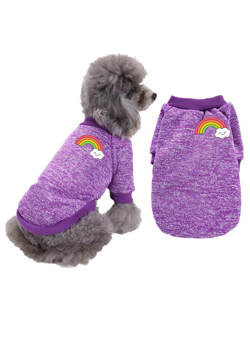 Loquat Squality Pet Dog T-shirt Clothing Autumn And Winter Purple - Image 3