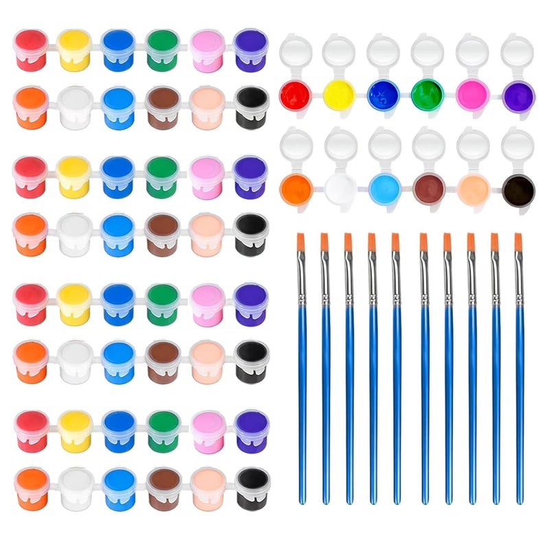 GODLIY Mini Acrylic Paint Set for Kids5 Pack 12 Colors Washable Kids Paint kitPerfect for Home Birthday Classroom Party FavorsPainting CanvasPaperWoodRock Fabric - Image 2