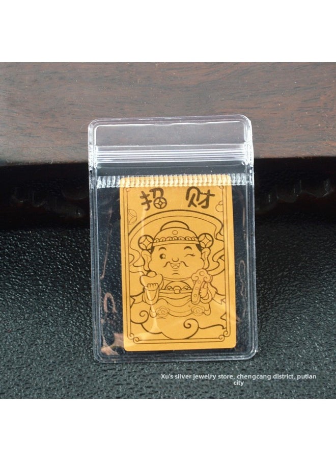 Generic - Foil Fortune Cat Gourd Shaped Healthy Body Wealth Attracting Talismans Rice God Explosion Mobile Phone Stickers Creative Decals-Specifications Support Image Upload:Lucky Into The Treasure Side Paste + Opp Bag - Image 1