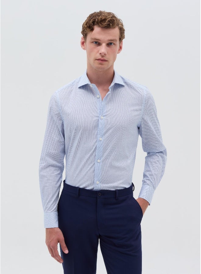 Ovs Slim-fit shirt with micro pattern - Image 1