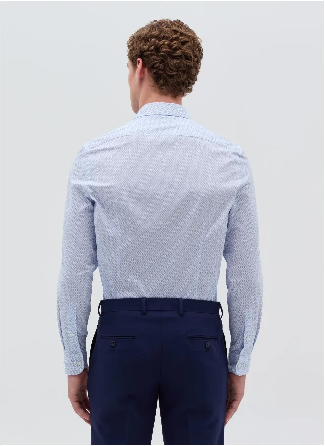 او في اس Slim-fit shirt with micro pattern