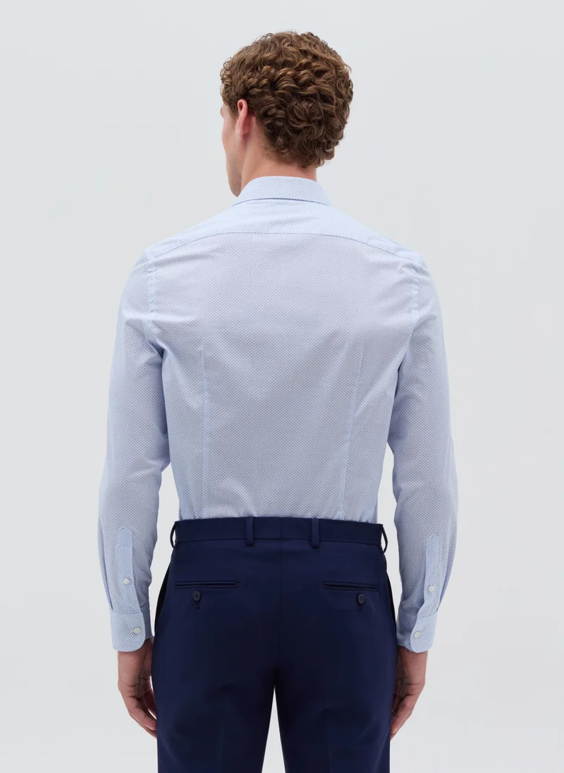 او في اس Slim-fit shirt with micro pattern