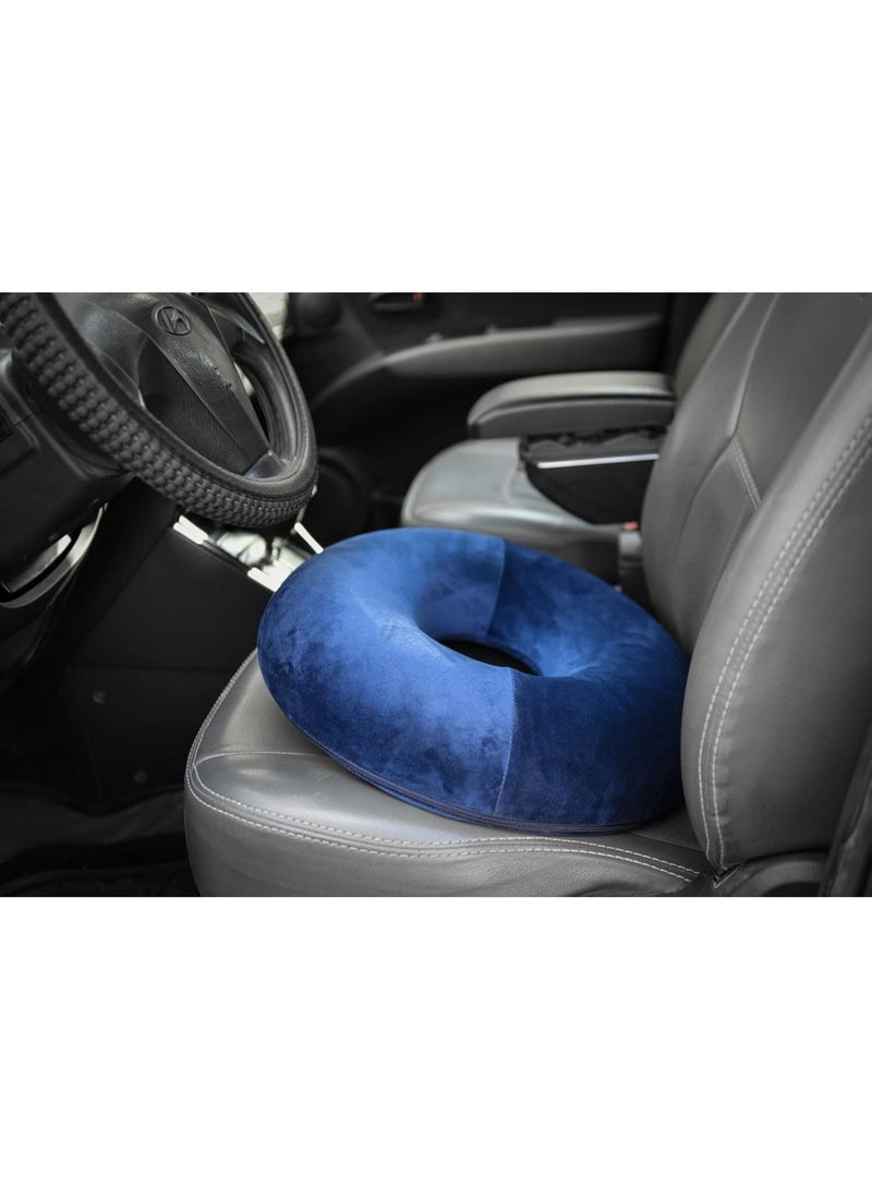 Memory Foam Donut Seat Cushion – Ergonomic Medical Ring Pillow for Hemorrhoid Relief & Post-Surgery Comfort (Black) - Image 2