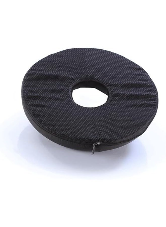 Memory Foam Donut Seat Cushion – Ergonomic Medical Ring Pillow for Hemorrhoid Relief & Post-Surgery Comfort (Black) - Image 1