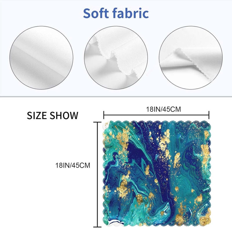 Yibeas Marbled Blue Abstract Background Cloth Table Napkins Set of 4 Liquid Marble Pattern Table Decoration Dinner Napkins for Kitchen 18 x 18 inch - Image 2