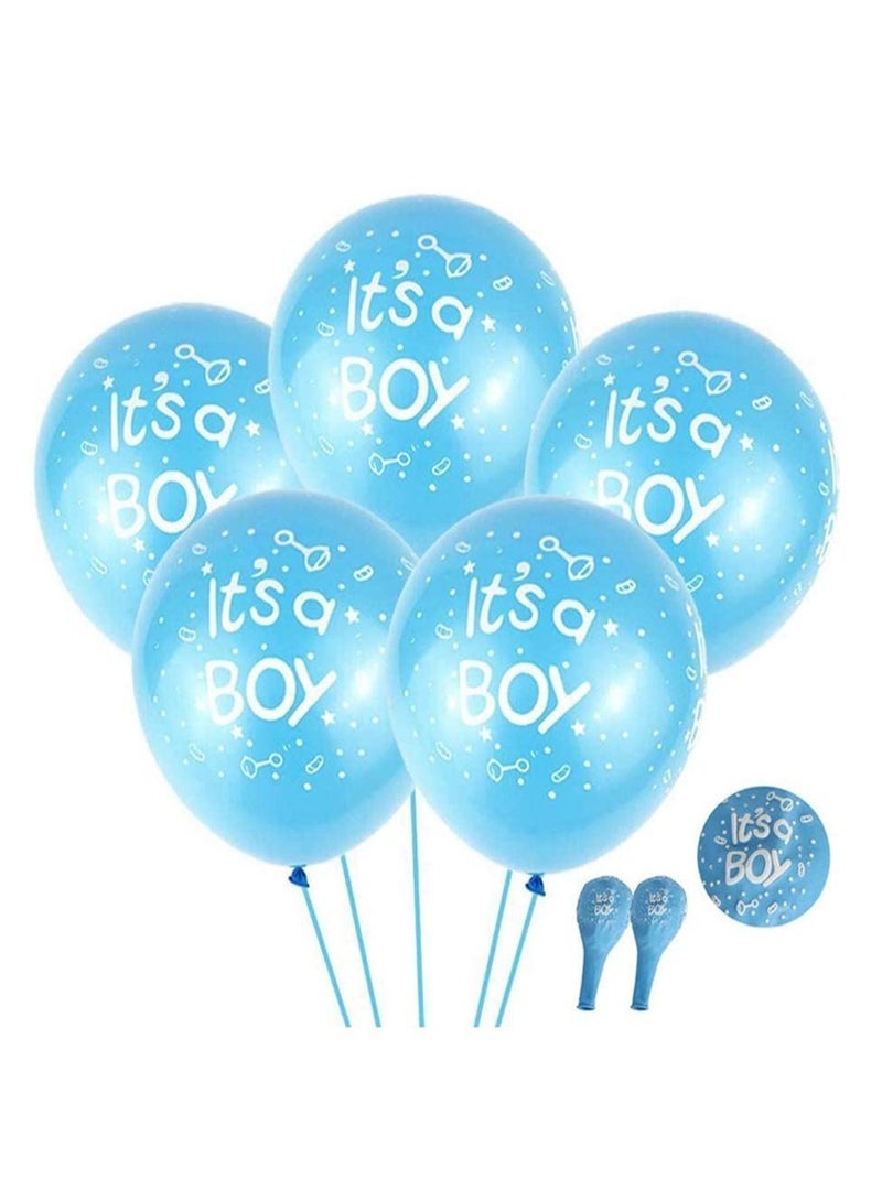 Excefore Birthday Decorations Kit, Baby Boy First Birthday Party Decoration, Blue Party Supplies with IT'S A BOY Latex Balloons and Banner, 6pcs Paper Fans 10pcs Balloons 1pcs Blue Triangular Flag Banner - Image 2
