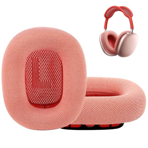 EARROCK Replacement Ear Cushions for AirPods Max 1 OverEar Headphones Mesh Fabric Covered Earpads with Memory Foam and Magnet Pink - Image 1