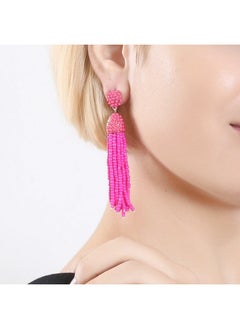 Women'S Beaded Tassel Earrings Long Fringe Drop Earrings Dangle Fuchsia - pzsku/Z78F060A1B2EEA917FF9CZ/45/_/1718613482/5ce0d7b5-6075-4bbb-81ff-e8c838ac5918