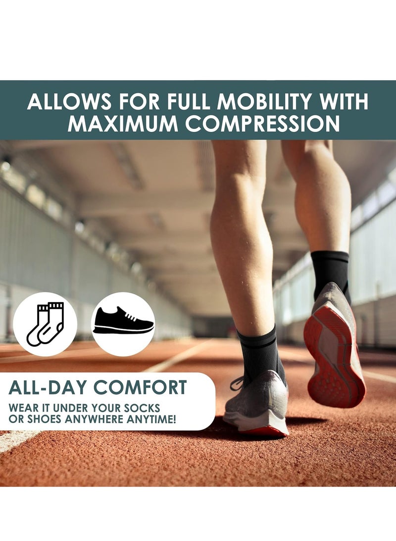 Ankle Compression Sleeve Brace for Women Men Support Socks (Pair) for Plantar Fasciitis Arch Sprained, Achilles Tendonitis, Heel Spurs - Image 5