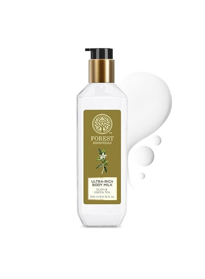 Forest Essentials Ultra-Rich Body Milk Oudh & Green Tea | Ayurvedic Nourishing Body Lotion to Replenish Skin Moisture and Leave it Smooth & Scented - Image 2