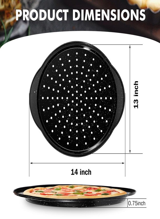 tchrules 2 Pack Pizza Pan 12 Inch with Holes&Handle, Non-Stick Carbon Steel Pizza Tray for Oven, Rust-Proof, Dishwasher-Safe, for Cooking, Baking, and Grilling (2, 12inch) - Image 4