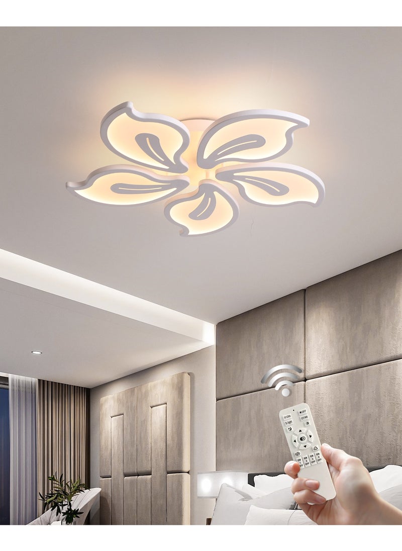 Haikomin LED Ceiling White Flush Mount Modern Ceiling Lamp Matte White Creative Acrylic Ceiling Chandeliers 45W Lighting Fixtures for Bedroom Living Room Dining Room Kitchen 5Head  - Image 2