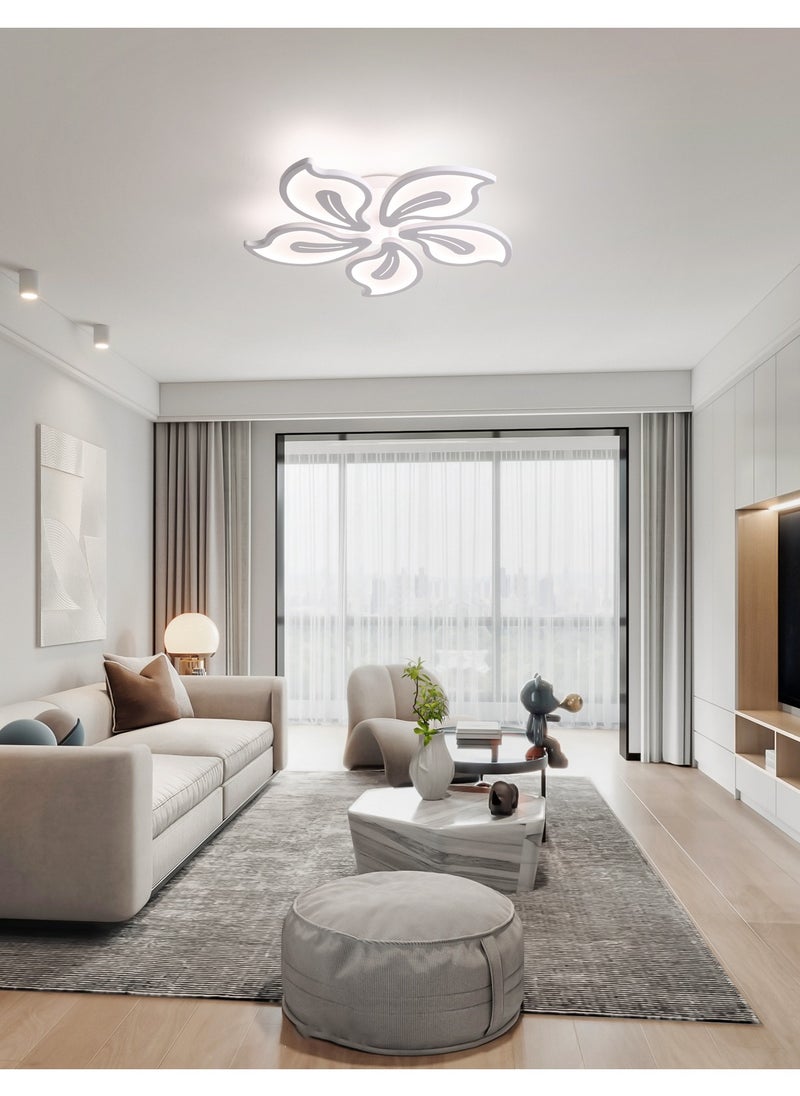 Haikomin LED Ceiling White Flush Mount Modern Ceiling Lamp Matte White Creative Acrylic Ceiling Chandeliers 45W Lighting Fixtures for Bedroom Living Room Dining Room Kitchen 5Head  - Image 5