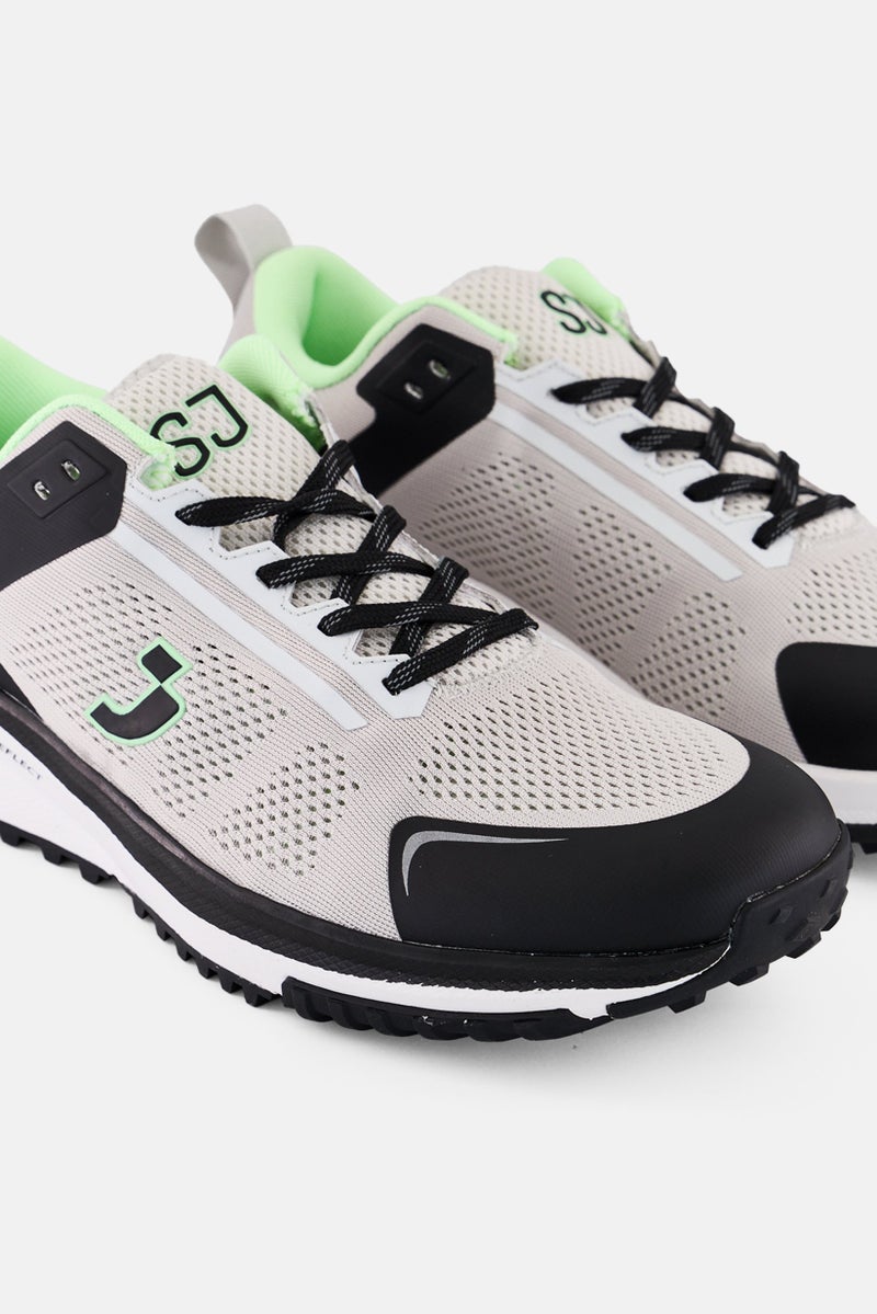 SJ Men Textile Lace Up Running Shoes, Multicolor - Image 4