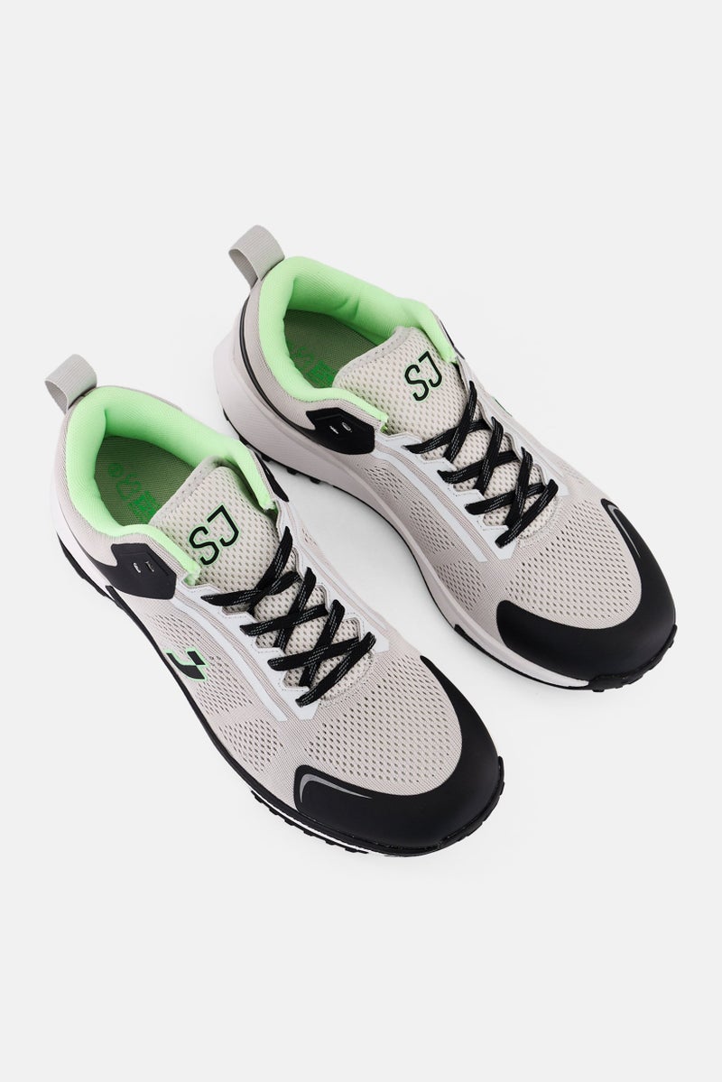 SJ Men Textile Lace Up Running Shoes, Multicolor - Image 2