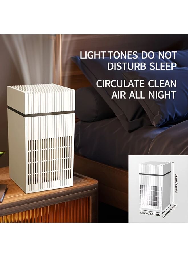 Black Air Purifier with HEPA Carbon Filter Quiet Night Mode for Smoke Dust Pet Hair Odors - Image 2