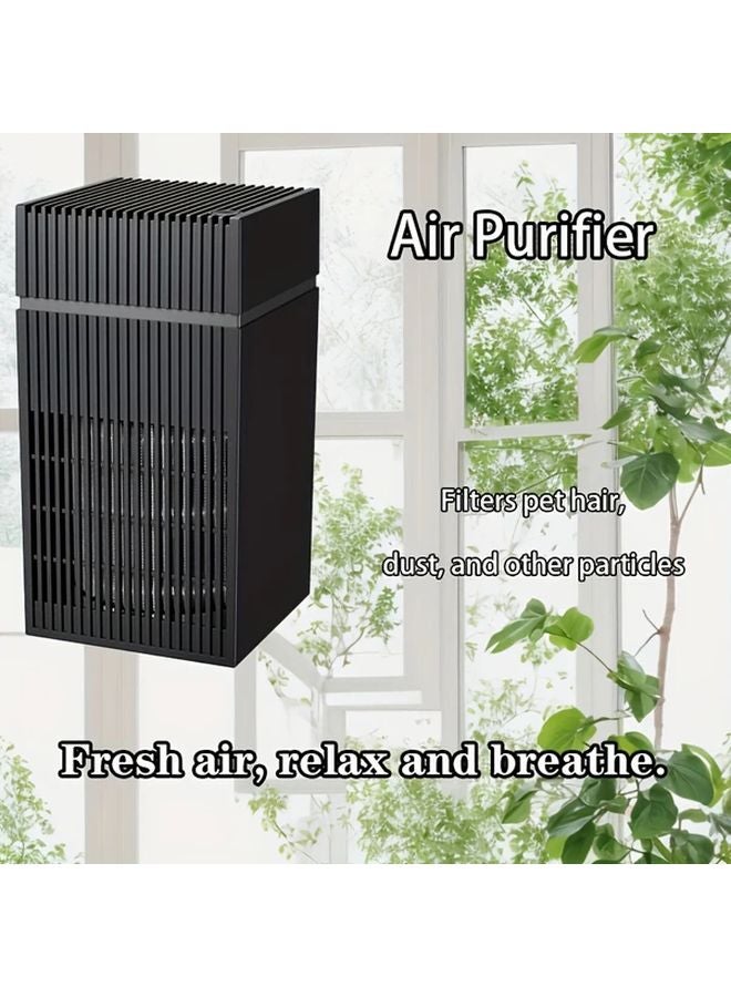 Black Air Purifier with HEPA Carbon Filter Quiet Night Mode for Smoke Dust Pet Hair Odors - Image 1
