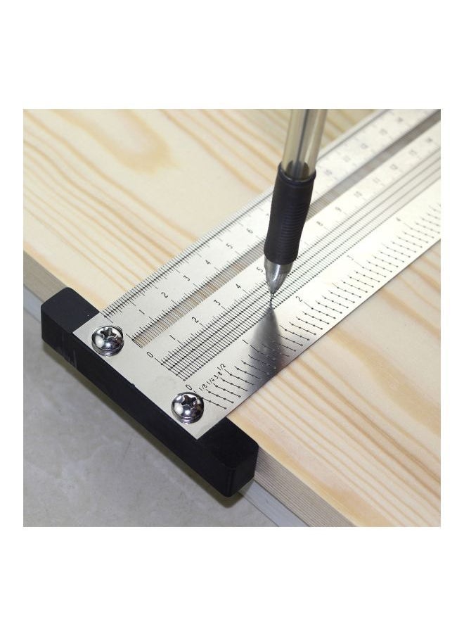 NIBEMINENT 200mm T-Type Hole Ruler Marking Tool With Mechanical Pencil Set Silver/Black 28.5x8.2x10.8cm  - Image 5