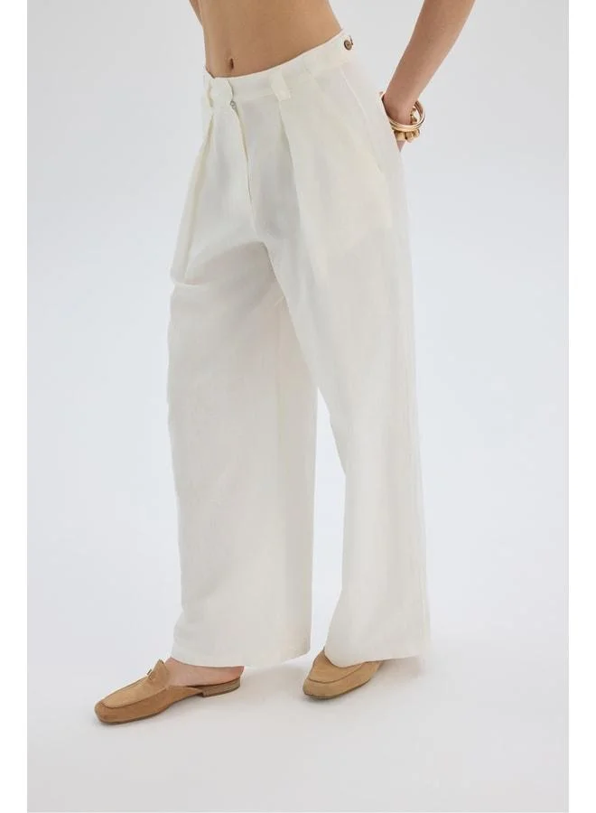 Bohemai  Alidah Pleated Beige Wide-Leg Pants. for Women | Best Price UAE