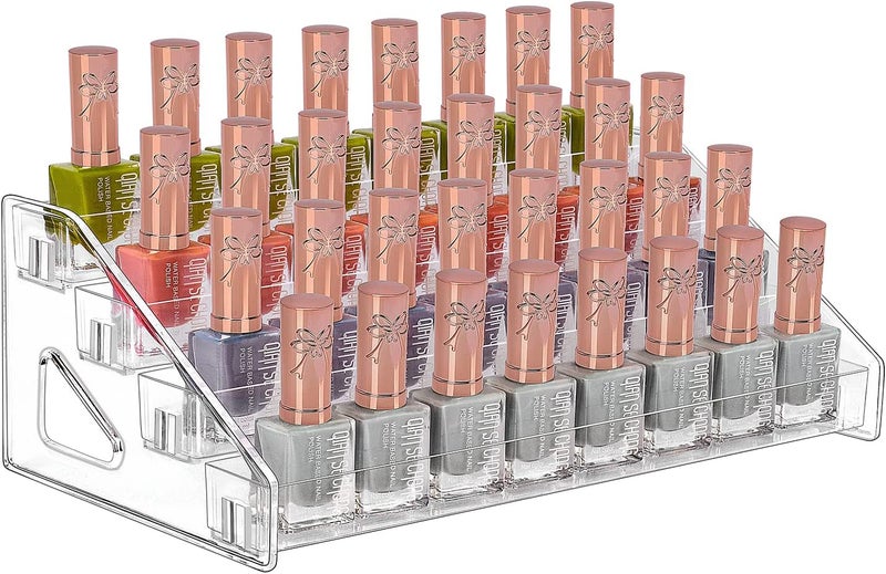 JessLab JessLab Sunglass Organizer, 4-Tier Clear Acrylic Acrylic Display Rack Nail Polish Organizer Eyeglasses Storage Essential Oil Holder Cosmetic Display Case Sunglasses Eyewear Shelf Tray 