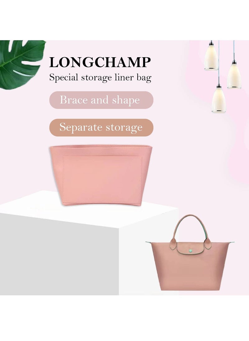 Excefore - Multi Pocket Felt Handbag Organizer, Folding Tote Bag organizer insert, Felt Organizer Insert Handbags  Base Shaper, for Insert Wallet Organizer, Small, Pink - Image 1