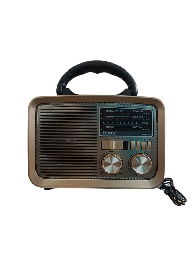 Denx Classic Portable Radio With Bluetooth Speaker DX2427 DENX Brand  - Image 1