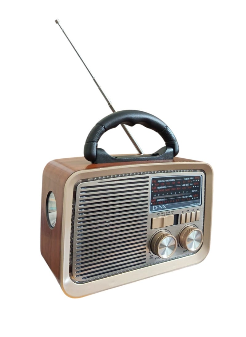 Denx Classic Portable Radio With Bluetooth Speaker DX2427 DENX Brand  - Image 2