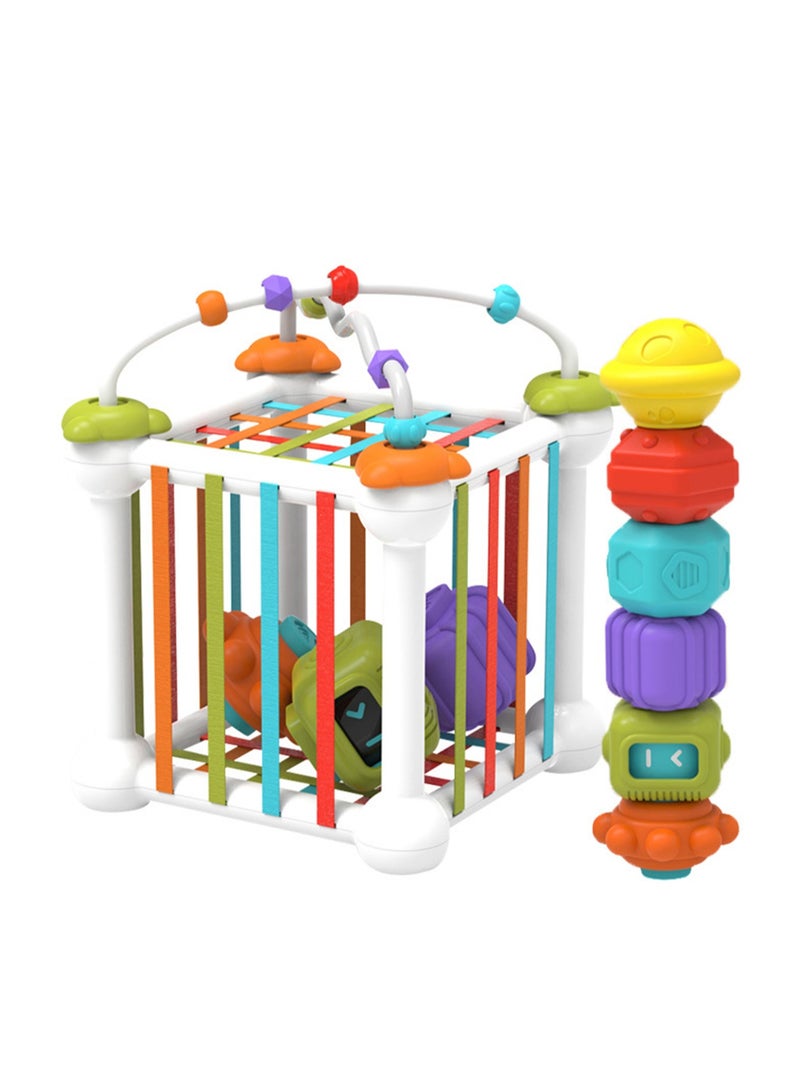 Children'S Rainbow Plug Fun Flavor Splicing Bead Stacking Music Face Changing Building Blocks Early Education Toy Gift - Image 1