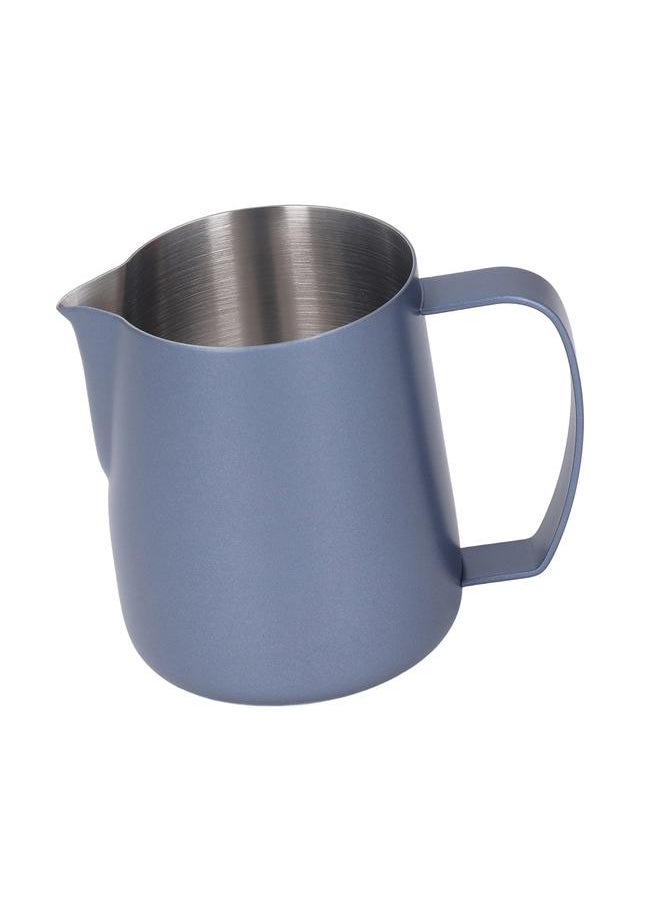 Thoraya Milk Frothing Pitcher Thickened Stainless Steel Tip Mouth Milk Frother Cup Milk Steaming Pitcher 450ml Royalblue  - Image 3