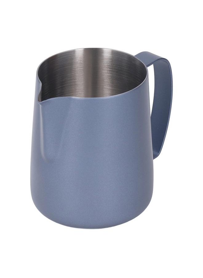 Thoraya Milk Frothing Pitcher Thickened Stainless Steel Tip Mouth Milk Frother Cup Milk Steaming Pitcher 450ml Royalblue  - Image 4
