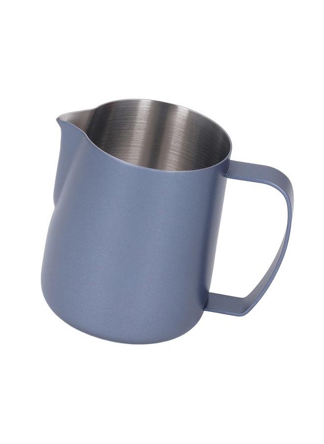 Thoraya Milk Frothing Pitcher Thickened Stainless Steel Tip Mouth Milk Frother Cup Milk Steaming Pitcher 450ml Royalblue  - Image 2