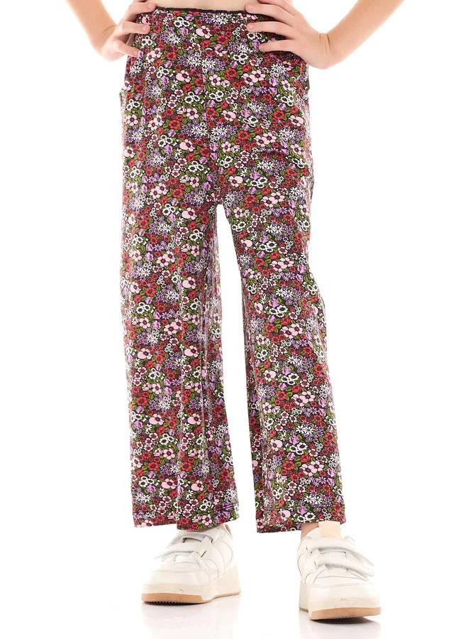 فكتور اند جين Girl Graphic Fringe Hem T-Shirt & Floral Pants Set by Styli