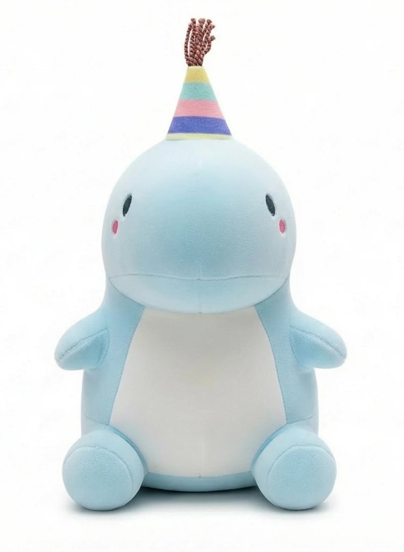 لعبة ديناصور اللؤلؤ الأزرق المخموزة (30 سم) - وسادة عناق للأطفال وهدية عيد الميلاد - Image 1