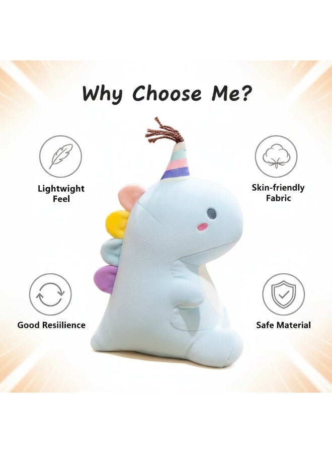 لعبة ديناصور اللؤلؤ الأزرق المخموزة (30 سم) - وسادة عناق للأطفال وهدية عيد الميلاد - Image 4