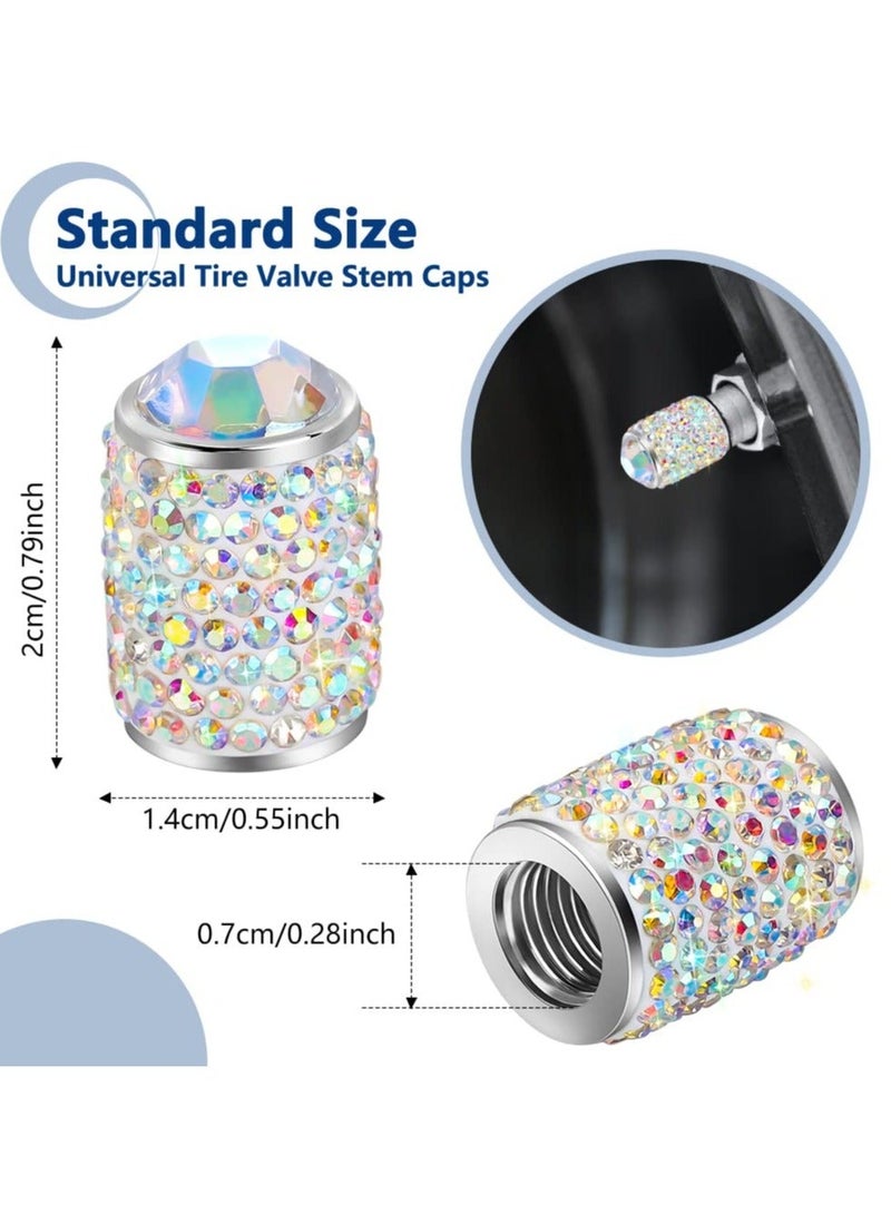 Y&D 4 Pcs Tire Stem Valve Caps, Shinny Rhinestone Cap Bling Crystal Caps Universal Car for Cars, SUVs, Trucks, Motorcycles and Bicycles  - Image 4