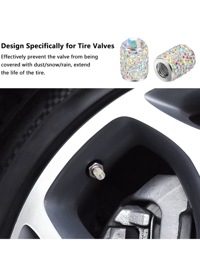Y&D 4 Pcs Tire Stem Valve Caps, Shinny Rhinestone Cap Bling Crystal Caps Universal Car for Cars, SUVs, Trucks, Motorcycles and Bicycles  - Image 2
