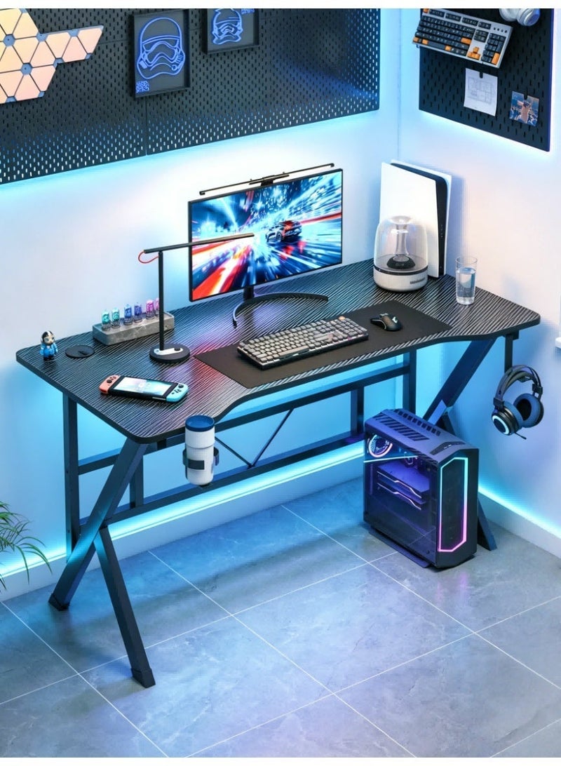 SHEIDLIN K-Shaped Leg Gaming Desk, Stable Metal Frame, Headphone Hook and Cable Management Design for Gaming & Office Use - Image 1
