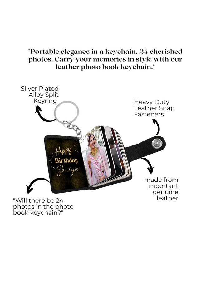 Flashing Click Customizable Black Leather Mini Photo Album Keychain - with 12 to 24 Photos - Gift Idea for Birthdays, Anniversaries, Couples, Mom, Dad or Special Moments - Image 5
