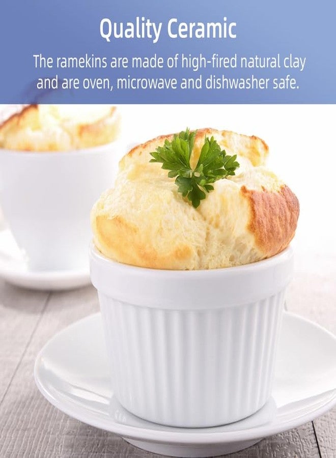 Nuwave Ceramic Ramekins 6oz Set of 6, Classic Elegant Style Ramekins for Baking Souffles, Creme Brulées, Custards, Puddings, Oven, Microwave & Dishwasher-Safe, Ivory White - Image 4