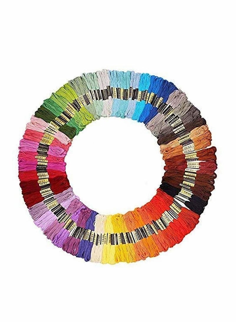 Embroidery Thread, Colored Pack of 200 Skeins, Cotton Thread for Cross Stitch Bracelet Yarn, Craft - Image 1